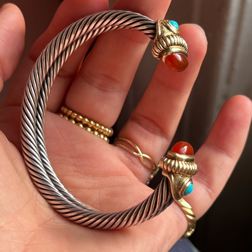 David Yurman 14k gold/925 silver Cuff bracelet - Picture 14 of 15